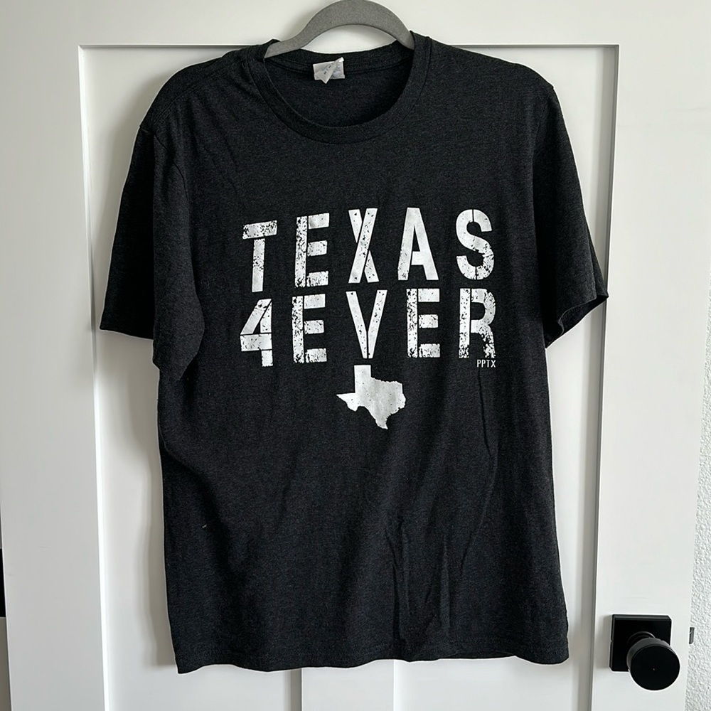 Port & Company Unisex M Short Sleeve Graphic Tee Texas 4Ever Charcoal Gray Soft